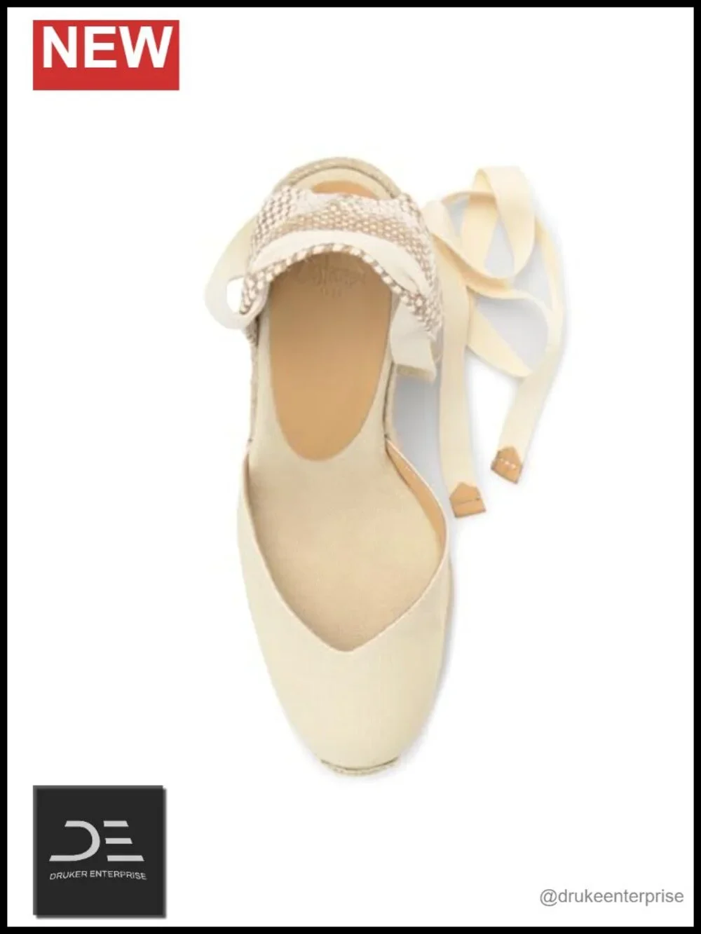 Wedge Espadrille Sandals with Jute Detail & Ankle Strap - Woven Back
